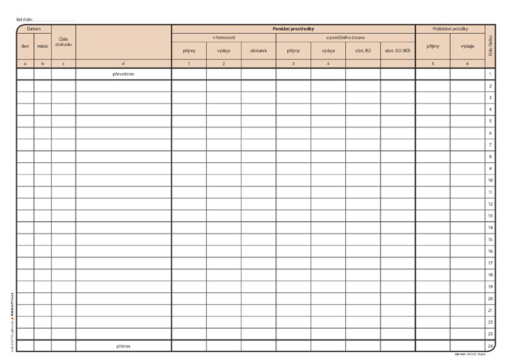 10011Daňová evidence s klopou A4 /24 listů