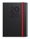 *B26  BDD23-2-26  Denní diář - David - Vigo - A5 - černá , červená gumička