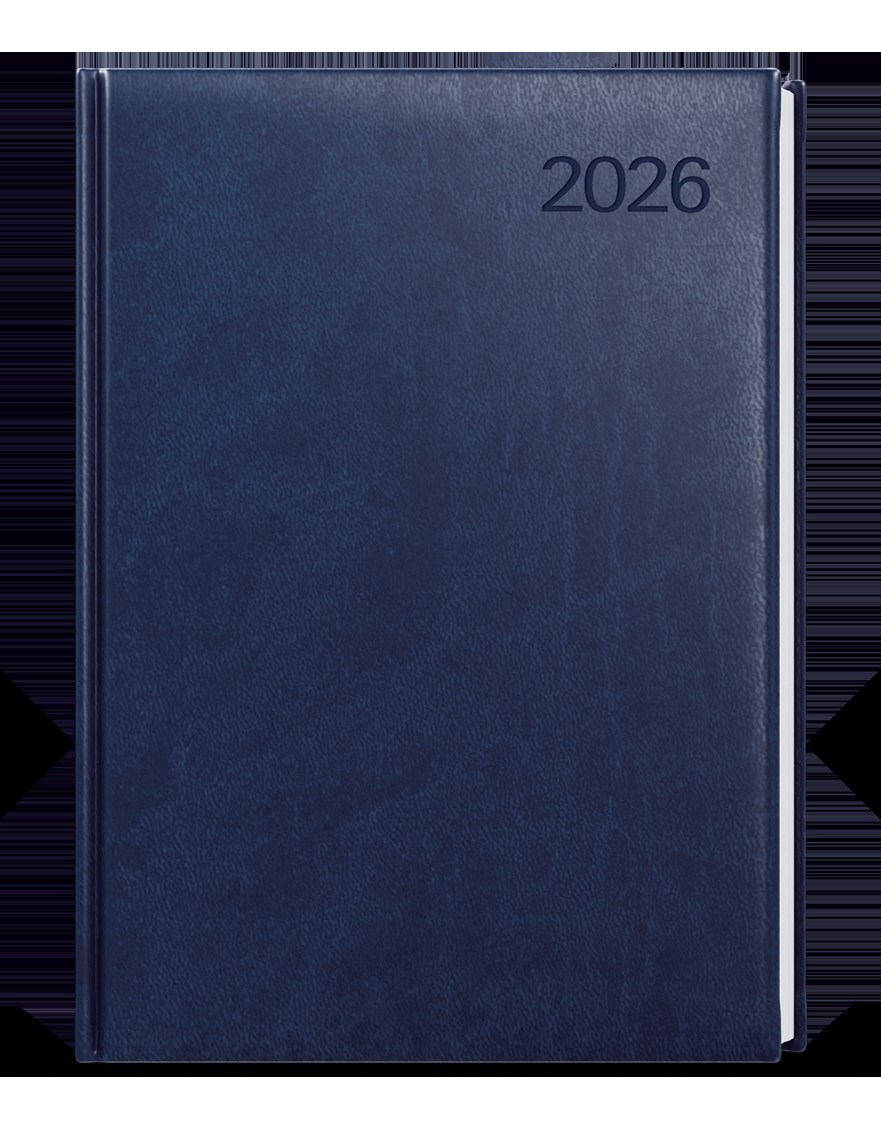 *B26  BDG6-1-26  Denní diář - Goliáš - Vivella - A4 - modrá , sobota a neděle zvlášť na stránce