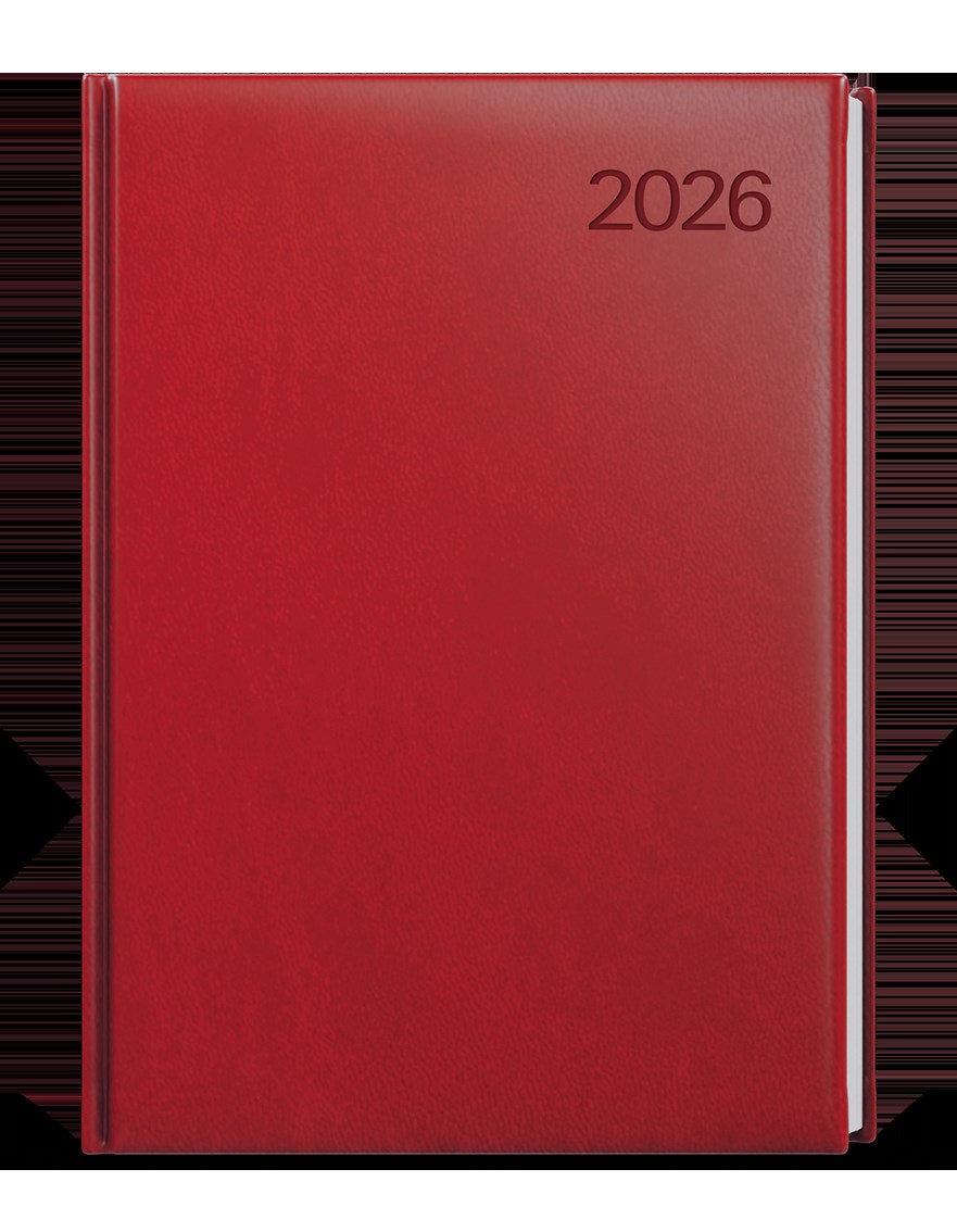 *B26  BDG6-3-26  Denní diář - Goliáš - Vivella - A4 - bordó , sobota a neděle zvlášť na stránce