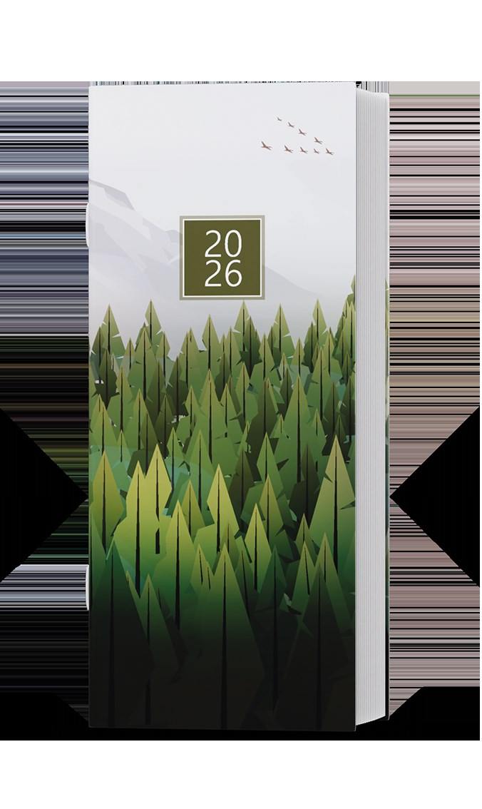 *B26  BMB9-1-26  Měsíční diář - Božka - Lamino - Les