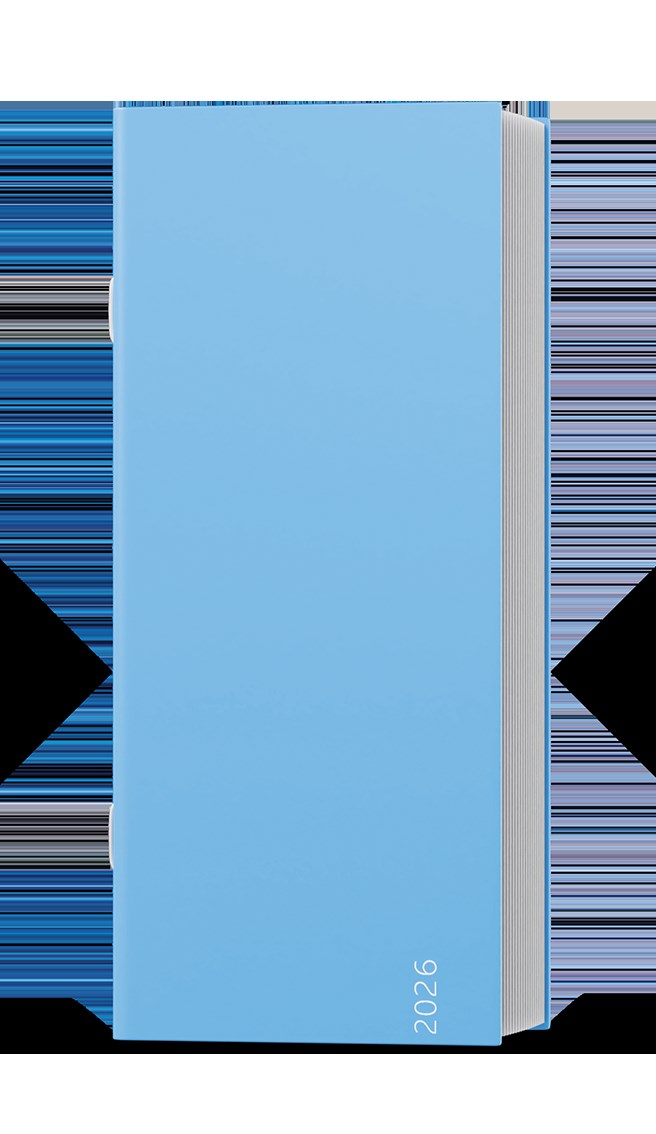 *B26  BMB9-2-26  Měsíční diář - Božka - lamino - Bledě modrá , transparentní obal