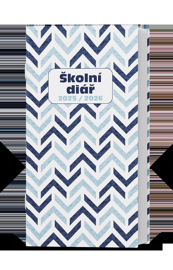*B26  BMK9-2-26  Měsíční diář  - Klára - Lamino - Modř , kalendárium září 2025 - srpen 2026