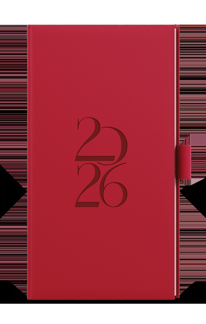 *B26  BTJ19-6-26  Týdenní diář - Jakub - Deny - kapesní - červená , poutko červené
