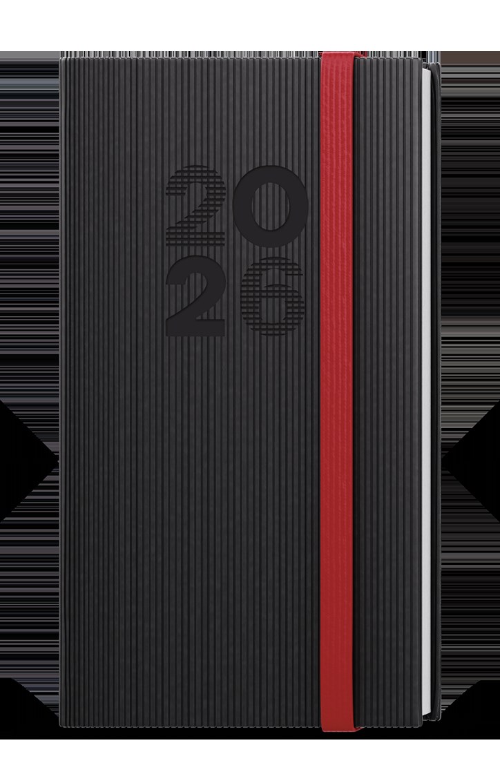 *B26  BTJ23-2-26  Týdenní diář - Jakub - Vigo - kapesní - černá , červená gumička