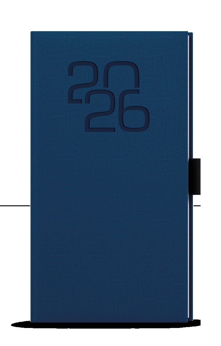 *B26  BTJ27-1-26  Týdenní diář - Jakub - Fabric - kapesní - modrá , poutko černé