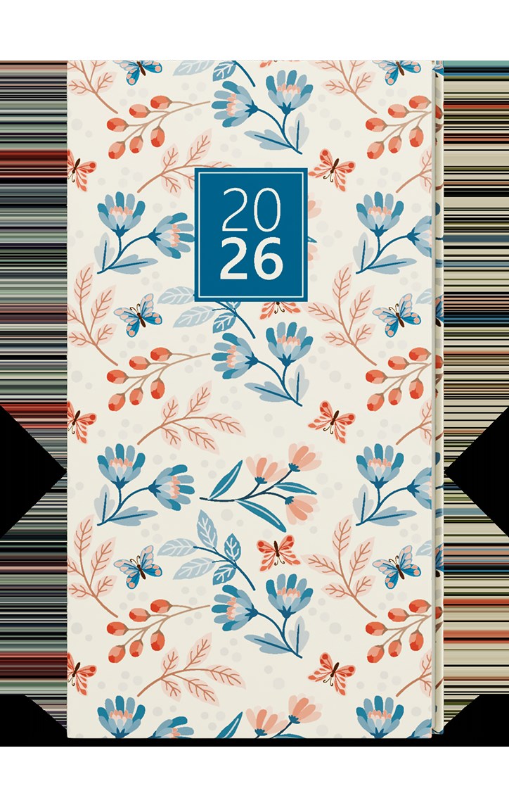 *B26  BTJ9-2-26  Týdenní diář - Jakub - Lamino - kapesní - Motýli , parciální lak