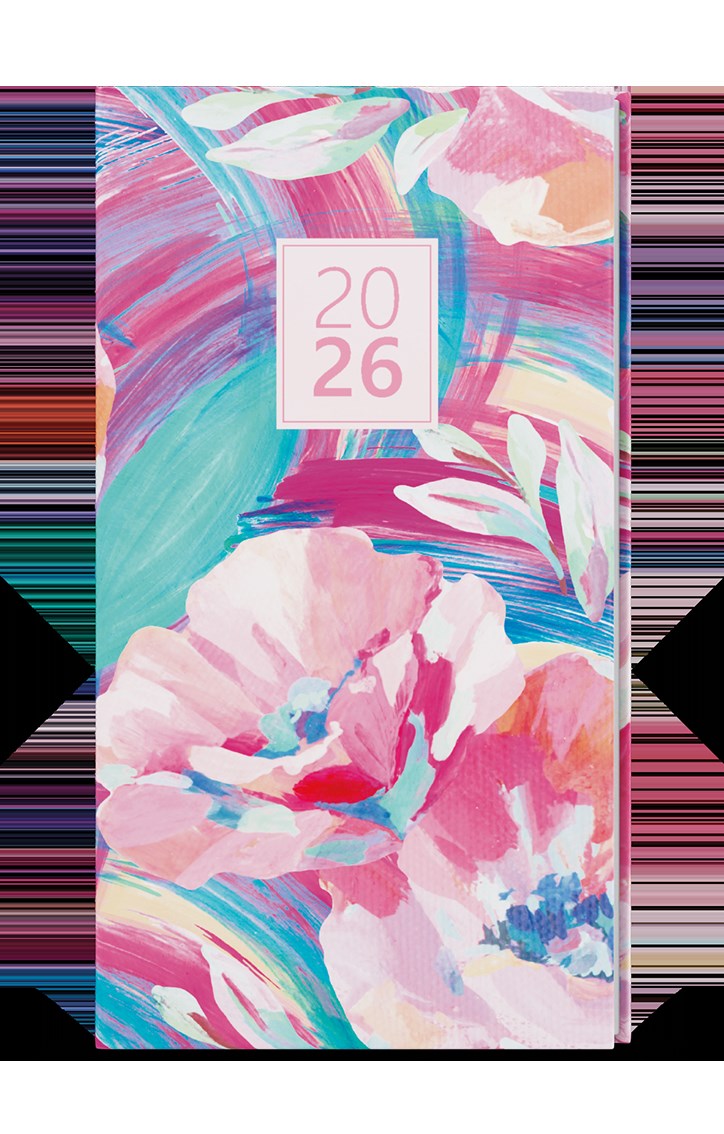 *B26  BTJ9-6-26  Týdenní diář - Jakub - Lamino - kapesní - Růžový , parciální lak