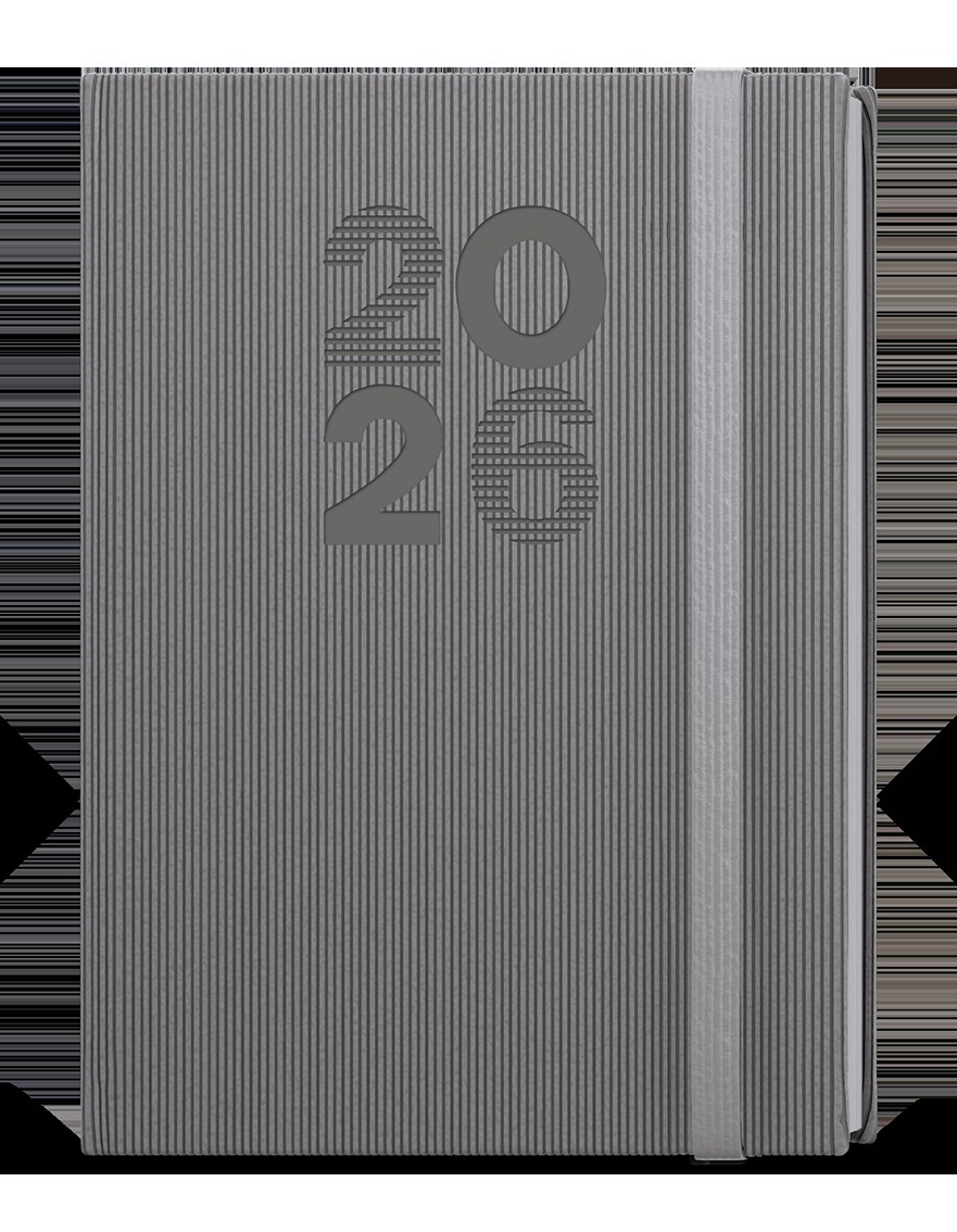 *B26  BTO23-31-26  Týdenní diář - Oskar - Vigo - A5 - šedá , tmavě šedá gumička