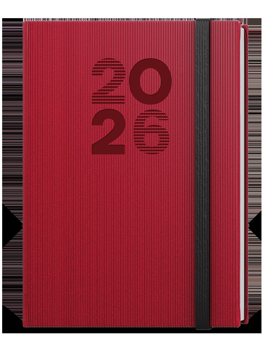 *B26  BTO23-6-26  Týdenní diář - Oskar - Vigo - A5 - červená , černá gumička