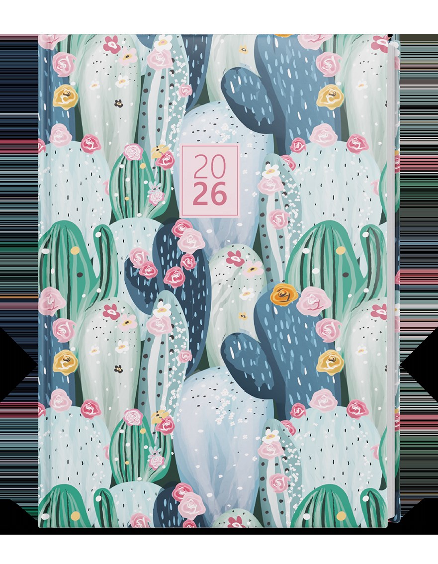*B26  BTO9-4-26  Týdenní diář - Oskar - Lamino - A5 - Kaktus , parciální lak