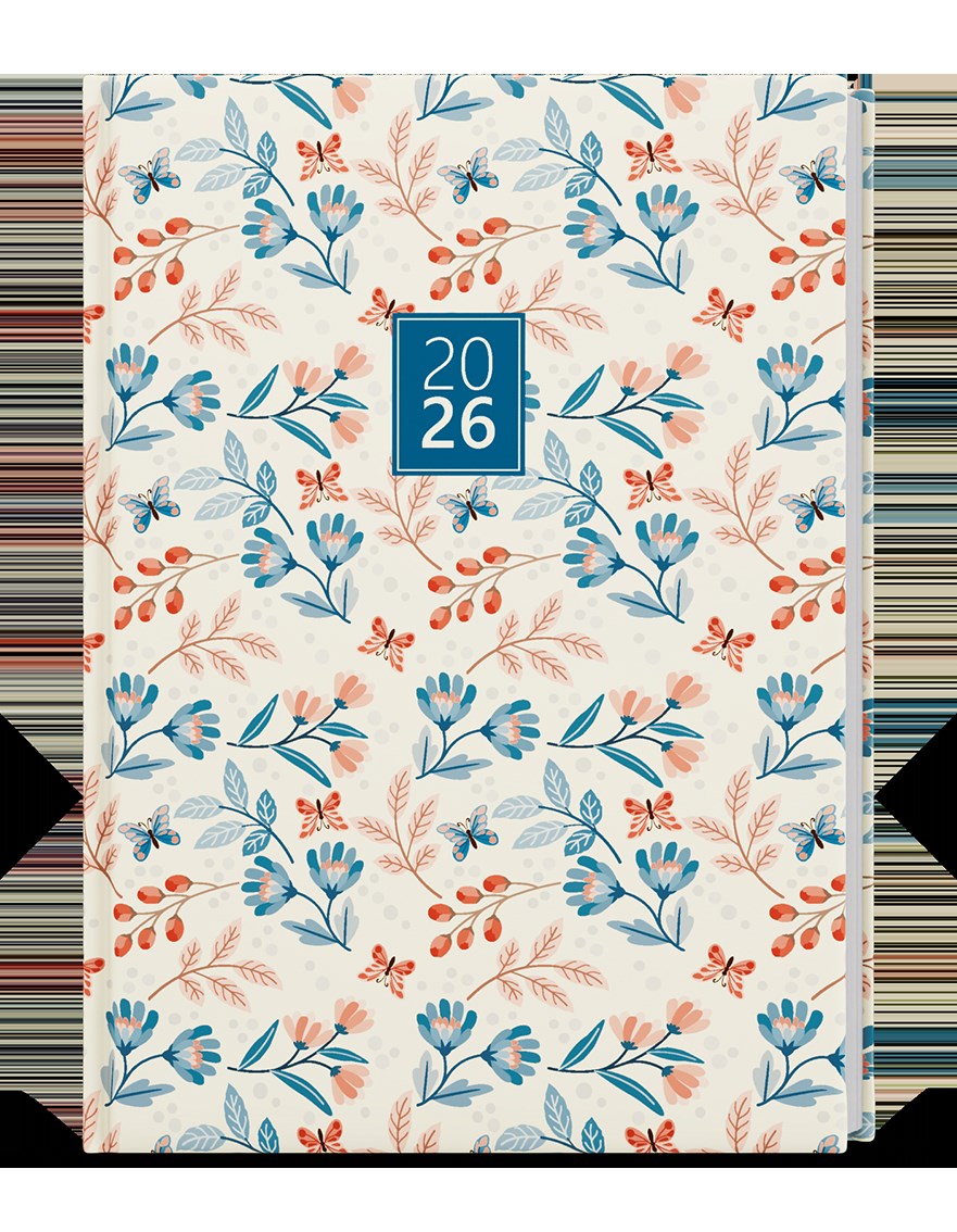 *B26  BTP9-2-26  Týdenní diář - Prokop - Lamino - B6 - Motýli , parciální lak