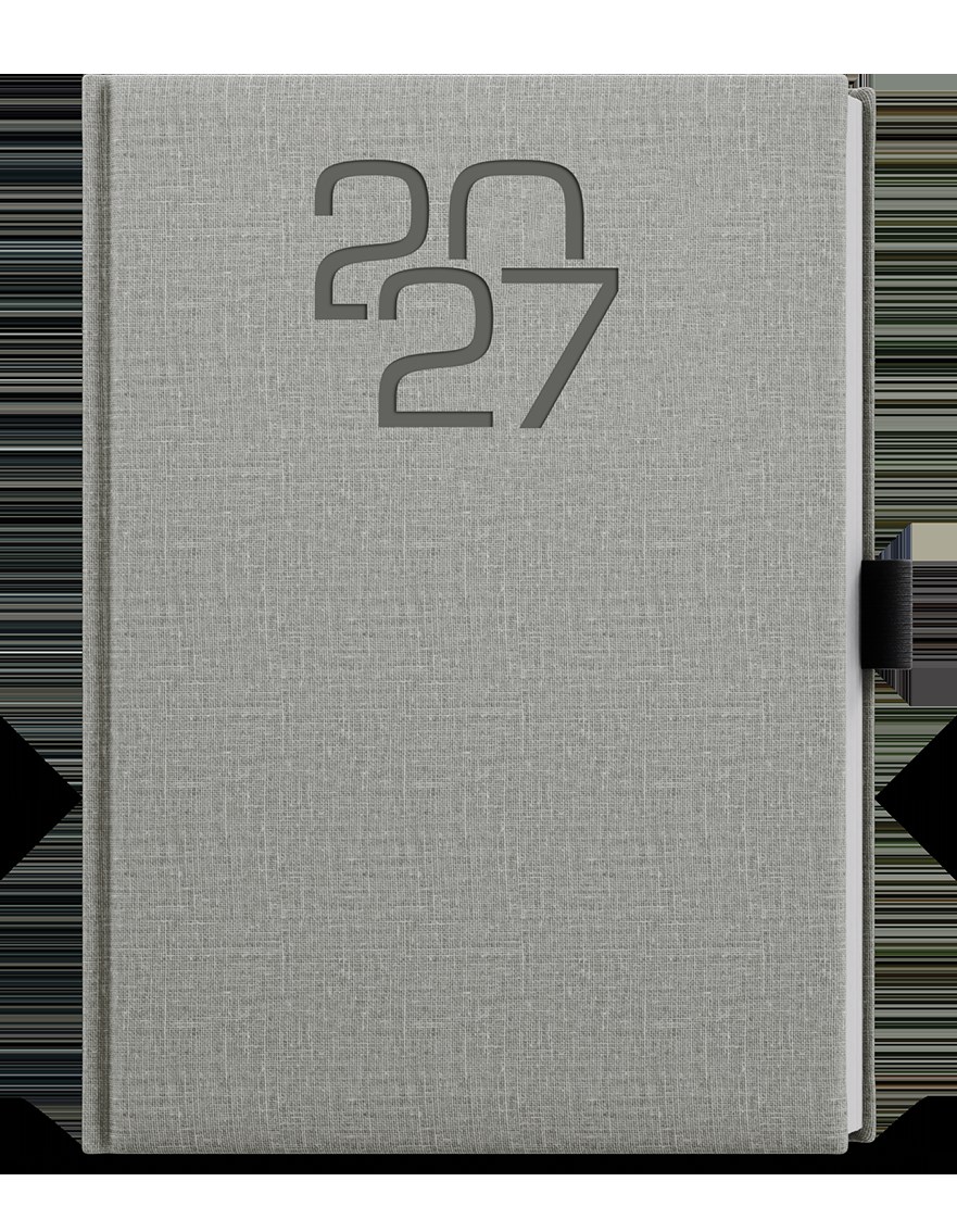 *B27  BDD27-9-27  Denní diář - David - Fabric - A5 - šedá