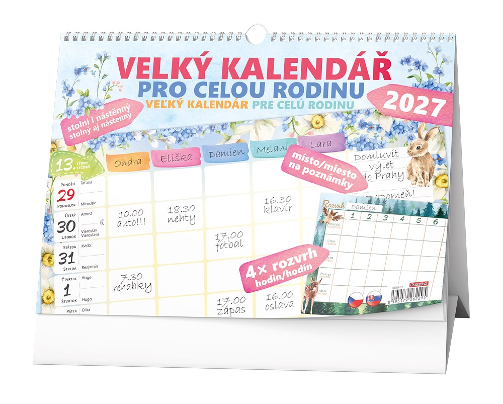 *B27  BSI6-27  Stolní kalendář - Velký kalendář pro celou rodinu