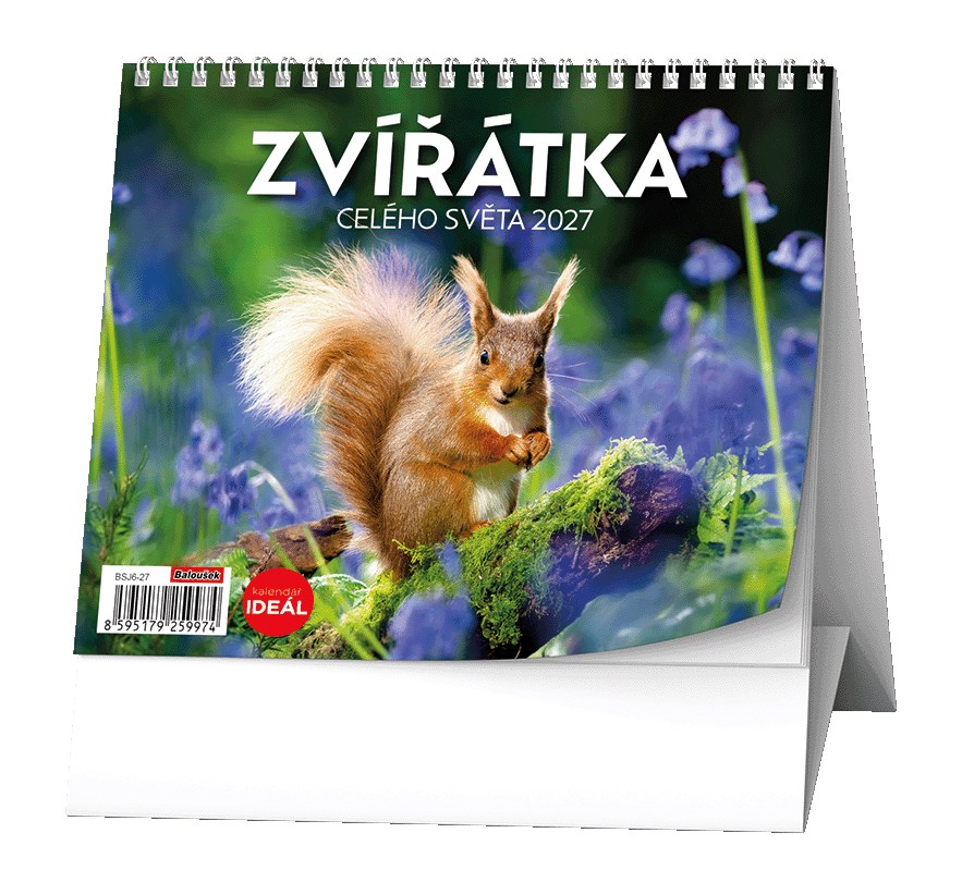 *B27  BSJ6-27  Stolní kalendář - IDEÁL - Zvířátka celého světa