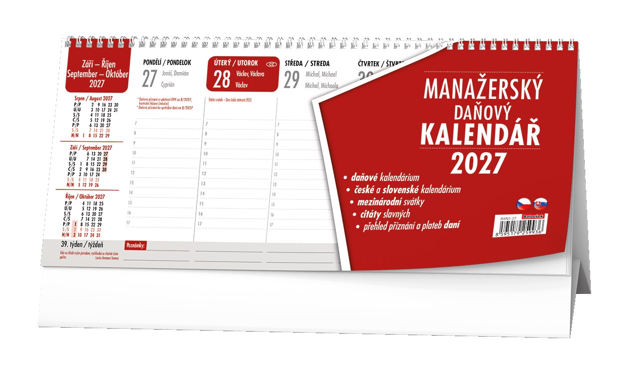 *B27  BSN1-27  Stolní kalendář - Manažerský kalendář