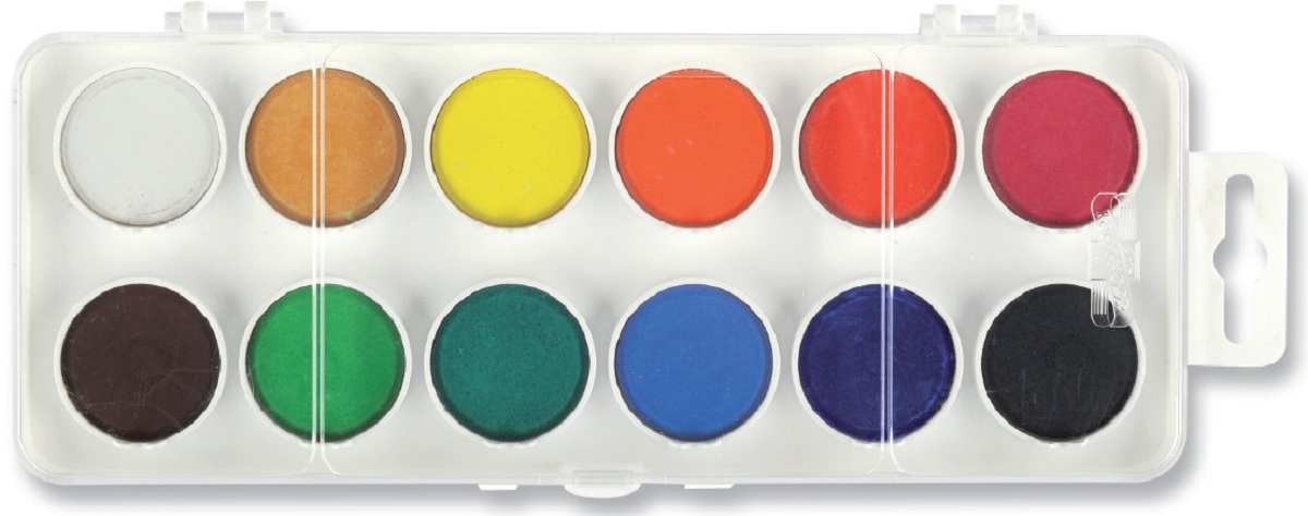 Barvy vodové 12 barev pr.30mm  172510/12 (KIN)