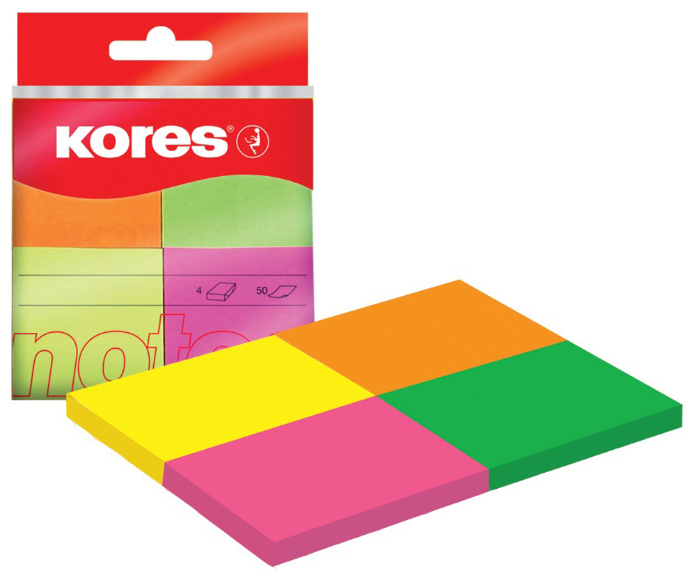 Bloček samolepící  40x 50/4 barvy neon 48450