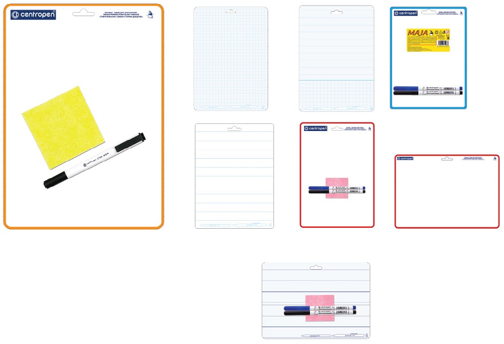 CENTROPEN stírací tabulka 7769 A4 školní linka+čtvereček