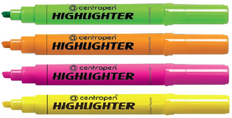 CENTROPEN zvýrazňovač 8552/4 BL sada