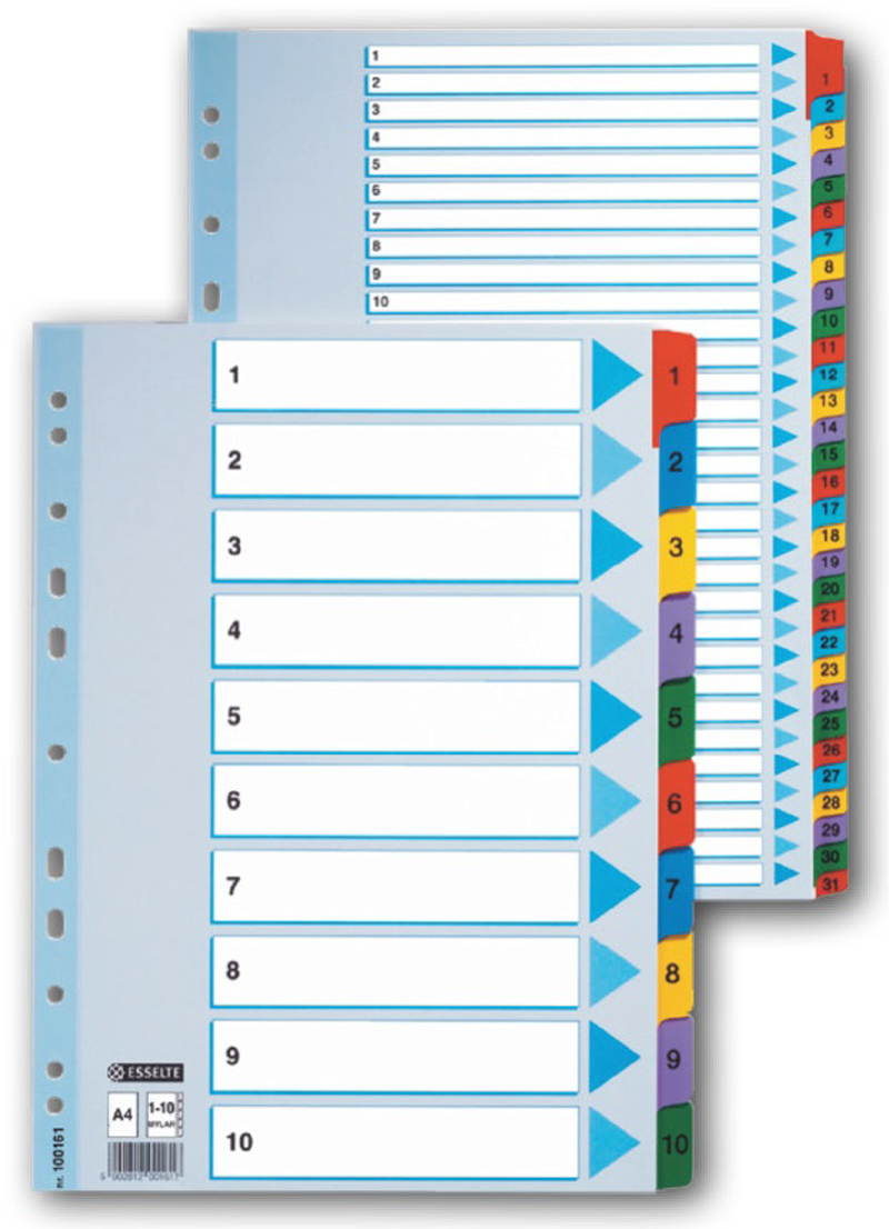 ESSELTE 100166 karton.rejstřík zes.Mylar A4 A-Z