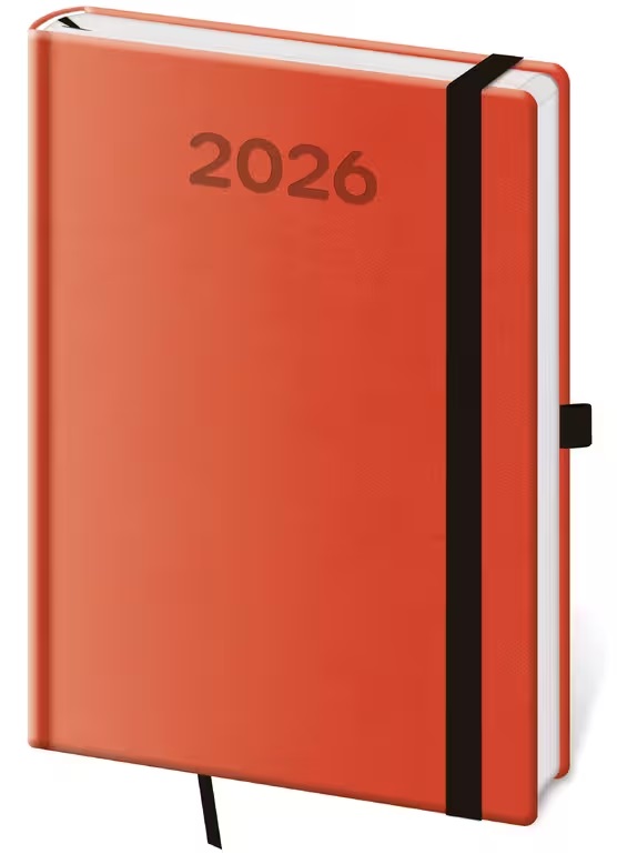 *H26  DPP422-10-26   Diář denní A5 Print Pop - oranžová , 145x205
