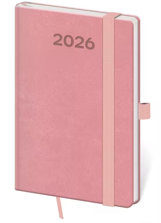 *H26  DPP436-06-26   Diář týdenní kapesní Print Pop - růžová , 90x140