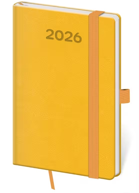*H26  DPP436-09-26   Diář týdenní kapesní Print Pop - žlutá , 90x140