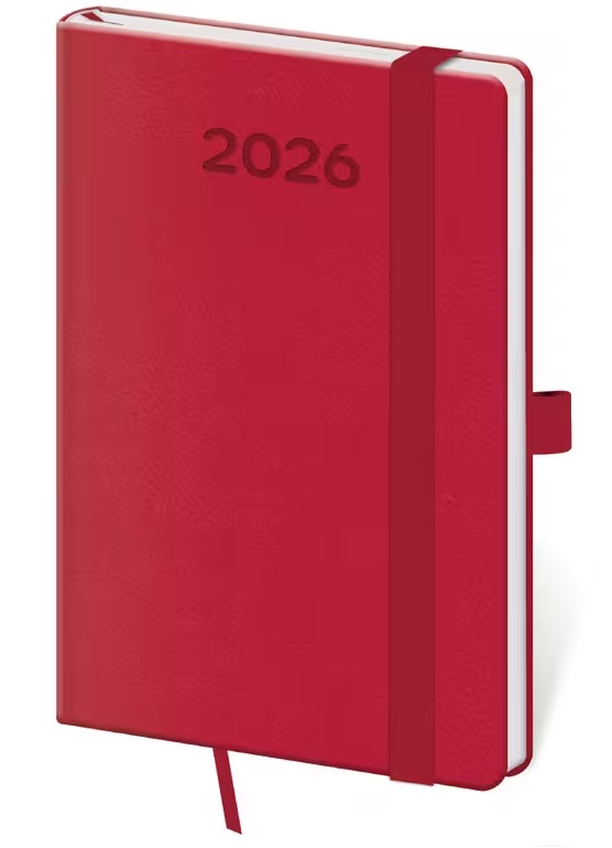 *H26  DPP436-14-26   Diář týdenní kapesní Print Pop - malinová , 90x140