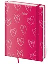 *H26  DV422-13-26   Diář denní A5 Vario - Hearts s gumičkou , 145x205