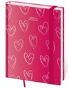 *H26  DV433-13-26   Diary weekly B6 Vario - Hearts s gumičkou , 120x165