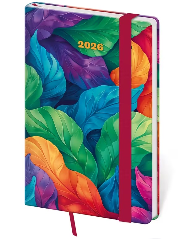 *H26  DV436-27-26   Diář týdenní kapesní Vario - Tropical s gumičkou , 90x140