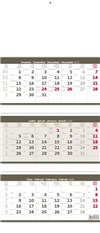  nástěnný kalendář  Tříměsíční skládaný šedý