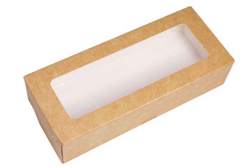 Krabička na makronky a cukroví hnědá 170x70x40 mm