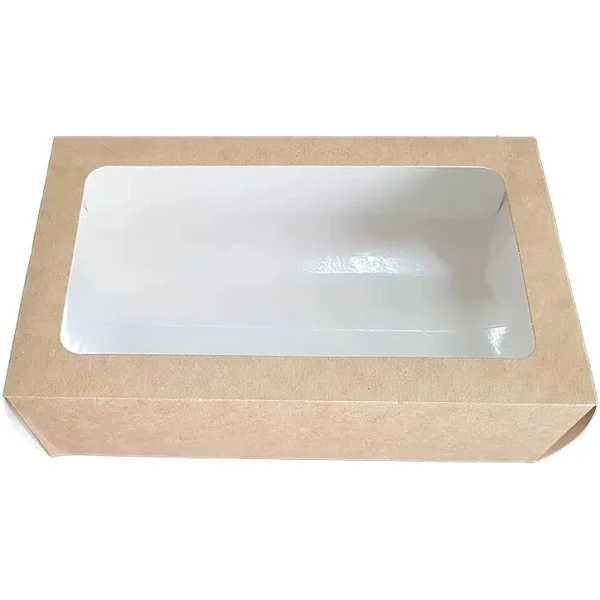 Krabička na makronky a cukroví hnědá 180x110x55 mm