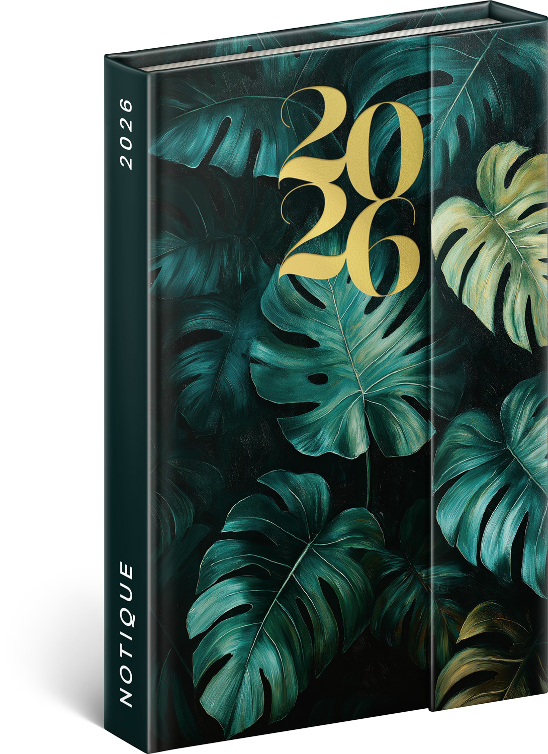 *P26  PGD-35545-Z  NOTIQUE Týdenní magnetický diář Monstera 2026, 11 x 16 cm