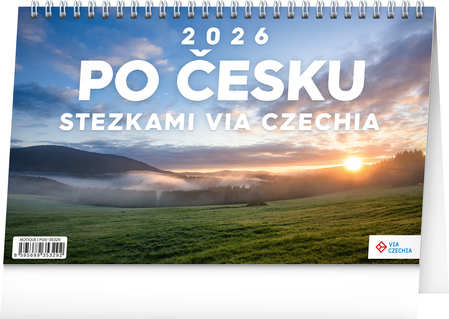 *P26  PGS-35329  NOTIQUE Stolní kalendář Po Česku stezkami Via Czechia 2026, 23,1 x 14,5 cm