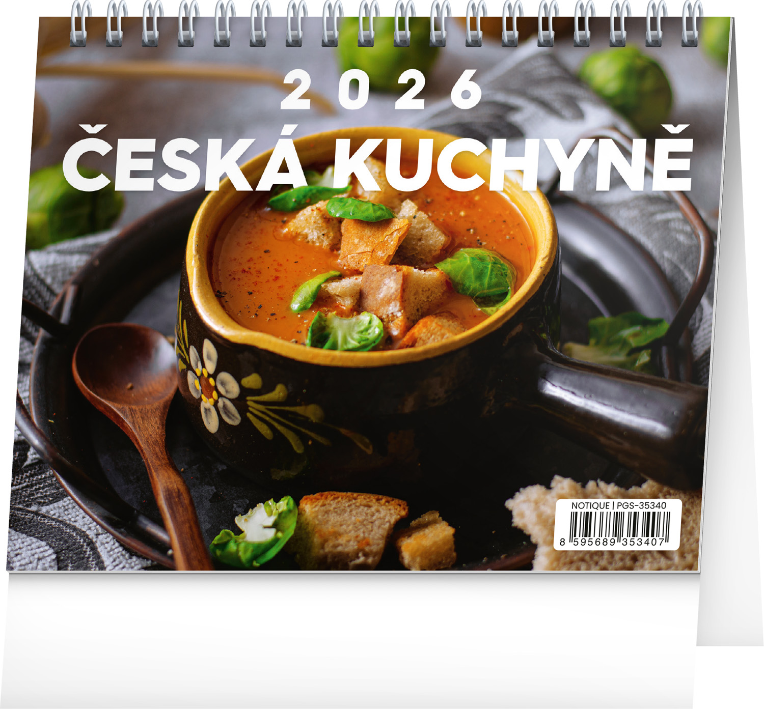 *P26  PGS-35340  NOTIQUE Stolní kalendář Česká kuchyně 2026, 16,5 x 13 cm