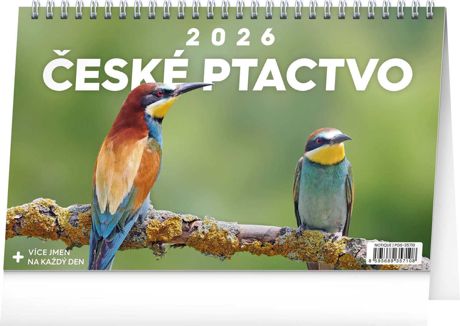 *P26  PGS-35710  NOTIQUE Stolní kalendář České ptactvo 2026, 23,1 x 14,5 cm