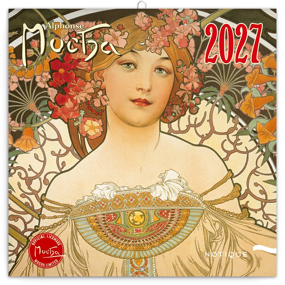 *P27  PGP-36322-V  NOTIQUE Poznámkový kalendář Alfons Mucha 2027, 30 x 30 cm