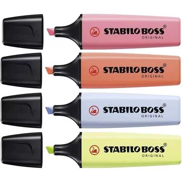 STABILO BOSS ORIGINAL zvýrazňovač Pastel 4 ks Sada 70/4-3