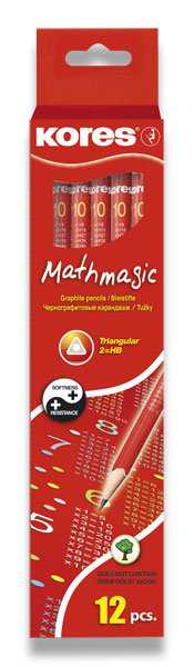 Tužka grafitová č.2 s gumou trojh.Mathmagic  92830