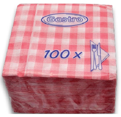 Ubrousky 33x33/100 KARO červené     70551