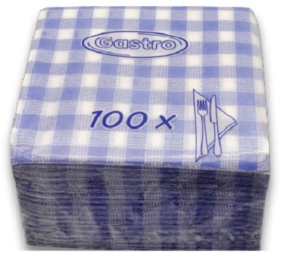 Ubrousky 33x33/100 KARO modré        70553