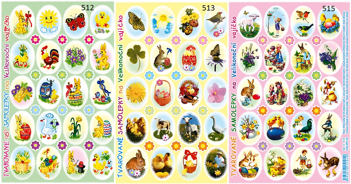 Velikonoční prolisované obtisky na vajíčka - 512,513,515