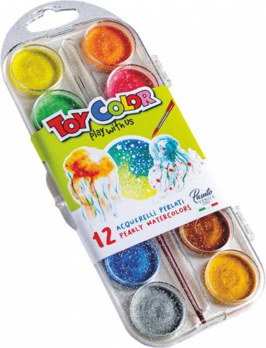 Vodové barvy 30 mm Toy perleťové
