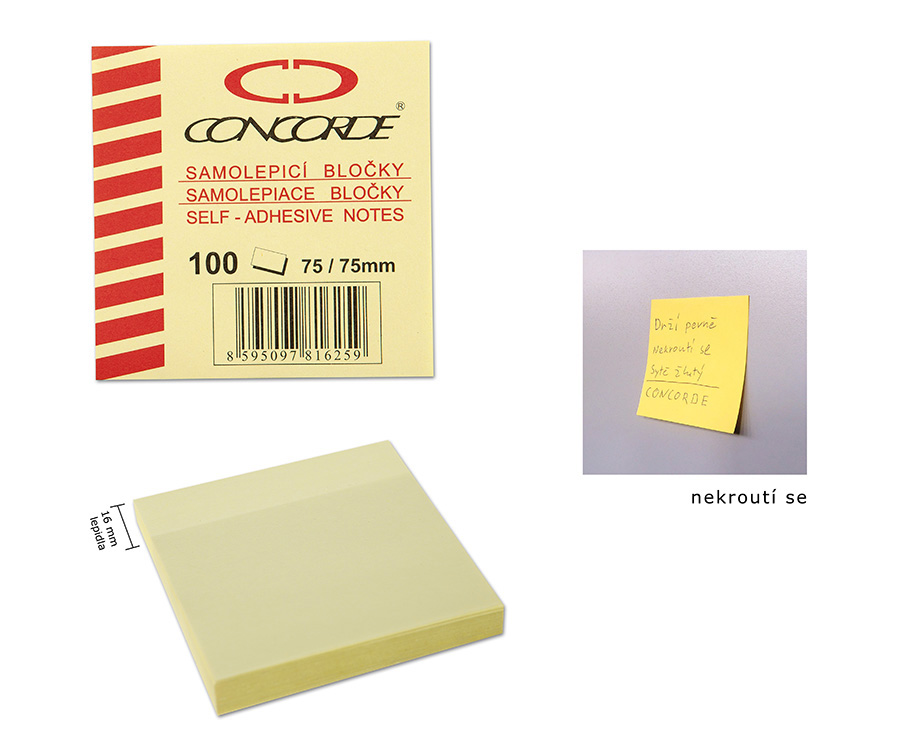 bloček samolepící  75x 75mm CONCORDE